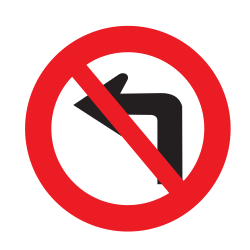 Giro a la izquierda prohibido.