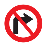 Giro a la derecha prohibido.