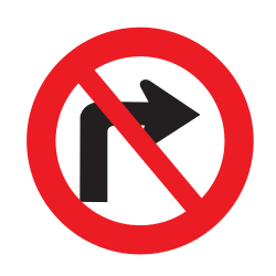 Giro a la derecha prohibido.