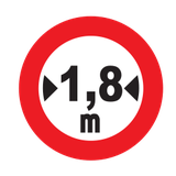 Vehículos más anchos de lo indicado prohibidos.
