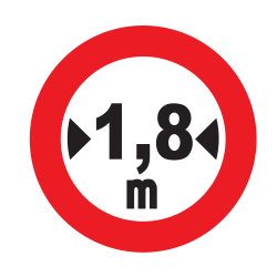 Vehículos más anchos de lo indicado prohibidos.