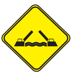 Advertencia de puente móvil.