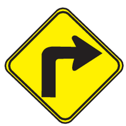 Curva cerrada a la derecha.