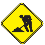 Advertencia de obras.
