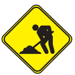 Advertencia de obras.
