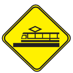 Advertencia de tranvías.
