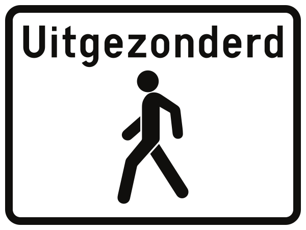 Fußgänger ausgenommen.
