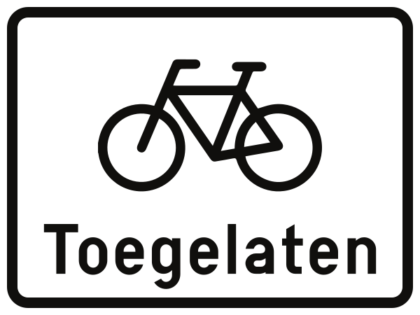 Radfahrer zugelassen.