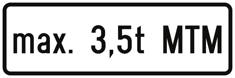 Für Fahrzeuge bis zur angegebenen zulässigen Gesamtmasse.