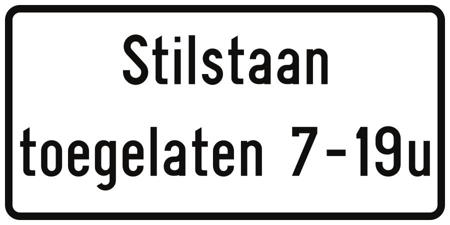 Halten während der angegebenen Zeit erlaubt.