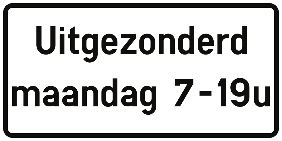 Ausgenommen während des angegebenen Zeitraums.