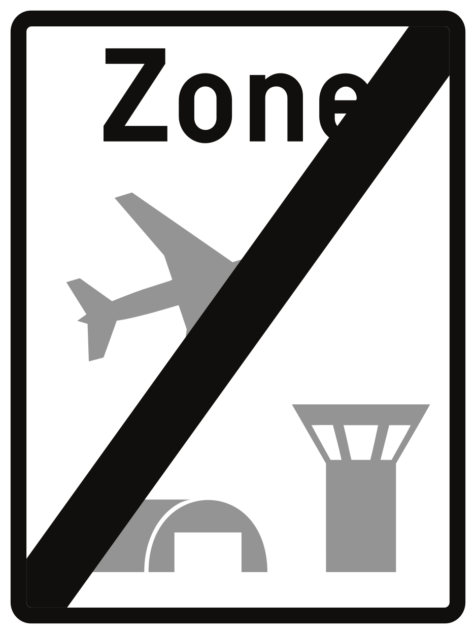 Ende der Flughafenzone.