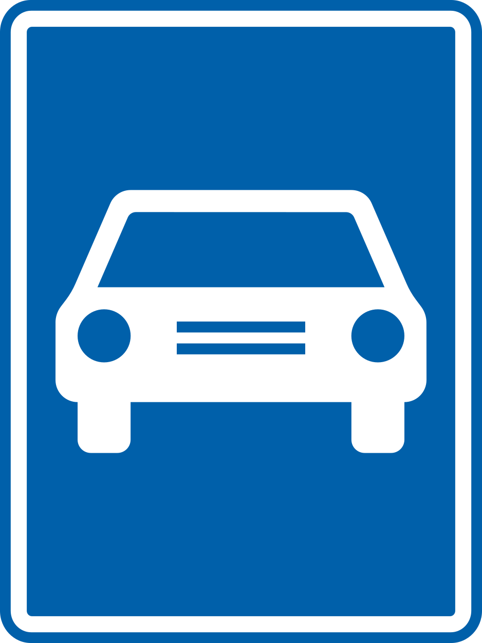 Beginn einer Kraftfahrstraße.