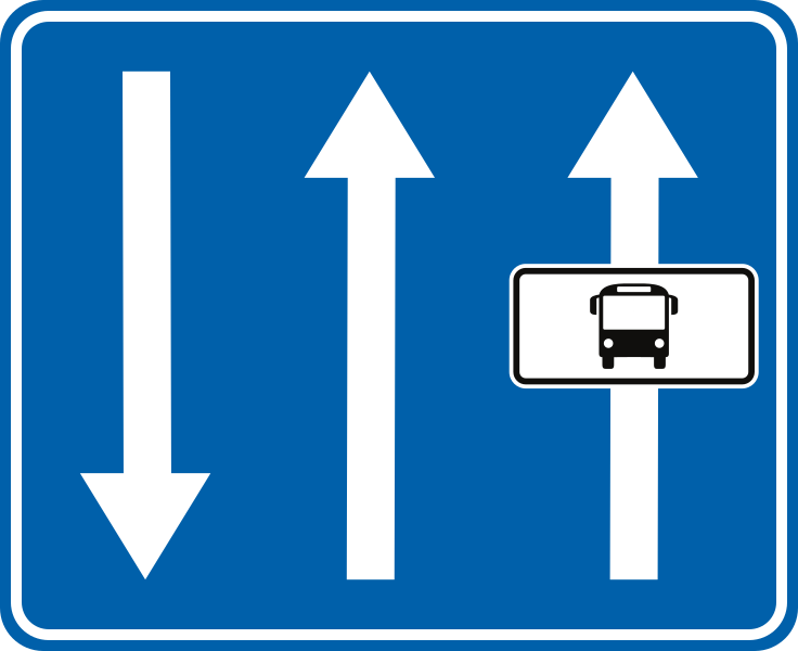 Fahrstreifen für Busse.