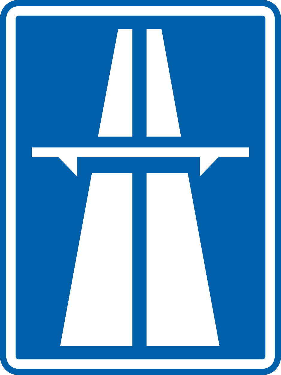 Beginn einer Autobahn.