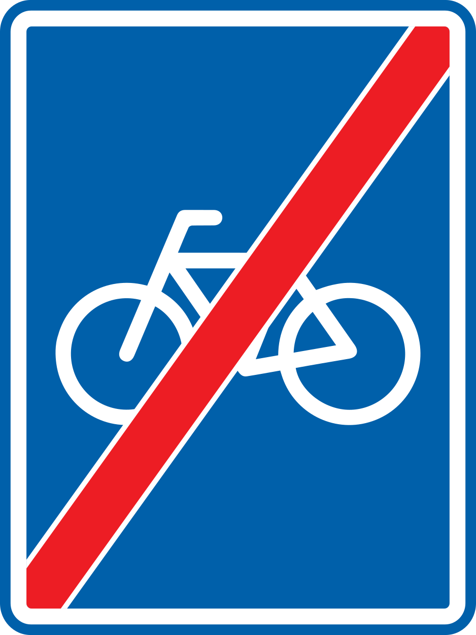 Ende eines nicht verpflichtenden Radwegs.