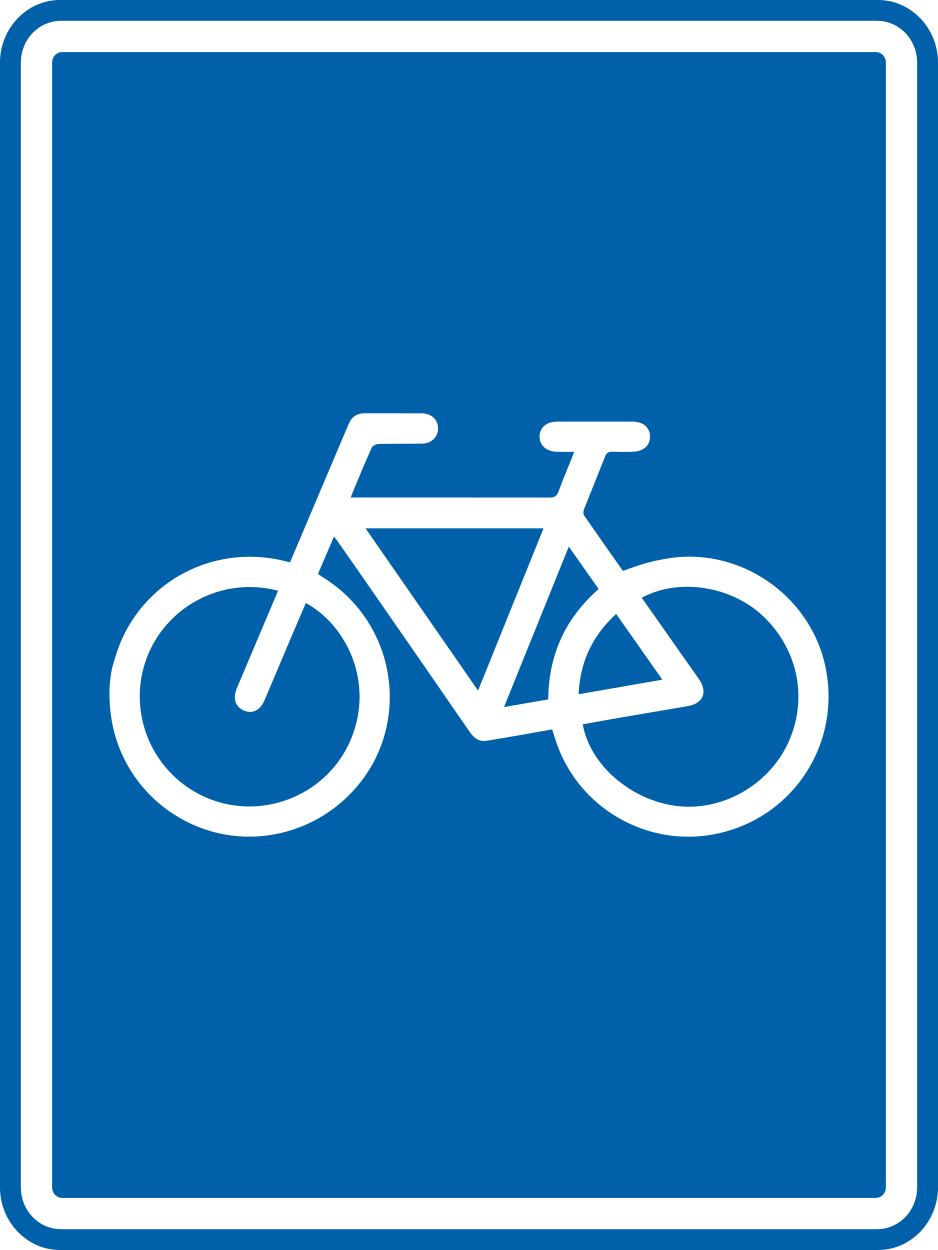 Beginn eines nicht verpflichtenden Radwegs.