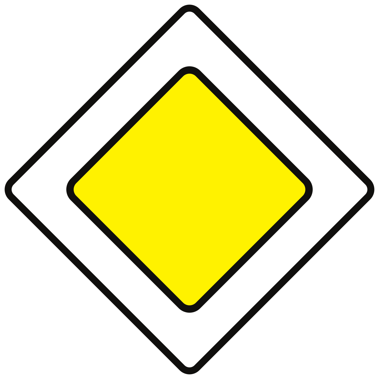 Beginn einer Vorfahrtstraße.