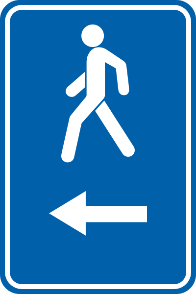 Richtung der Fußgängerroute.
