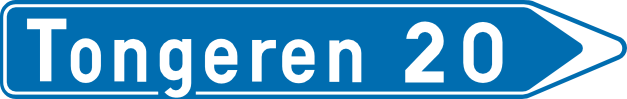 Wegweiser mit Entfernung zum Ziel.