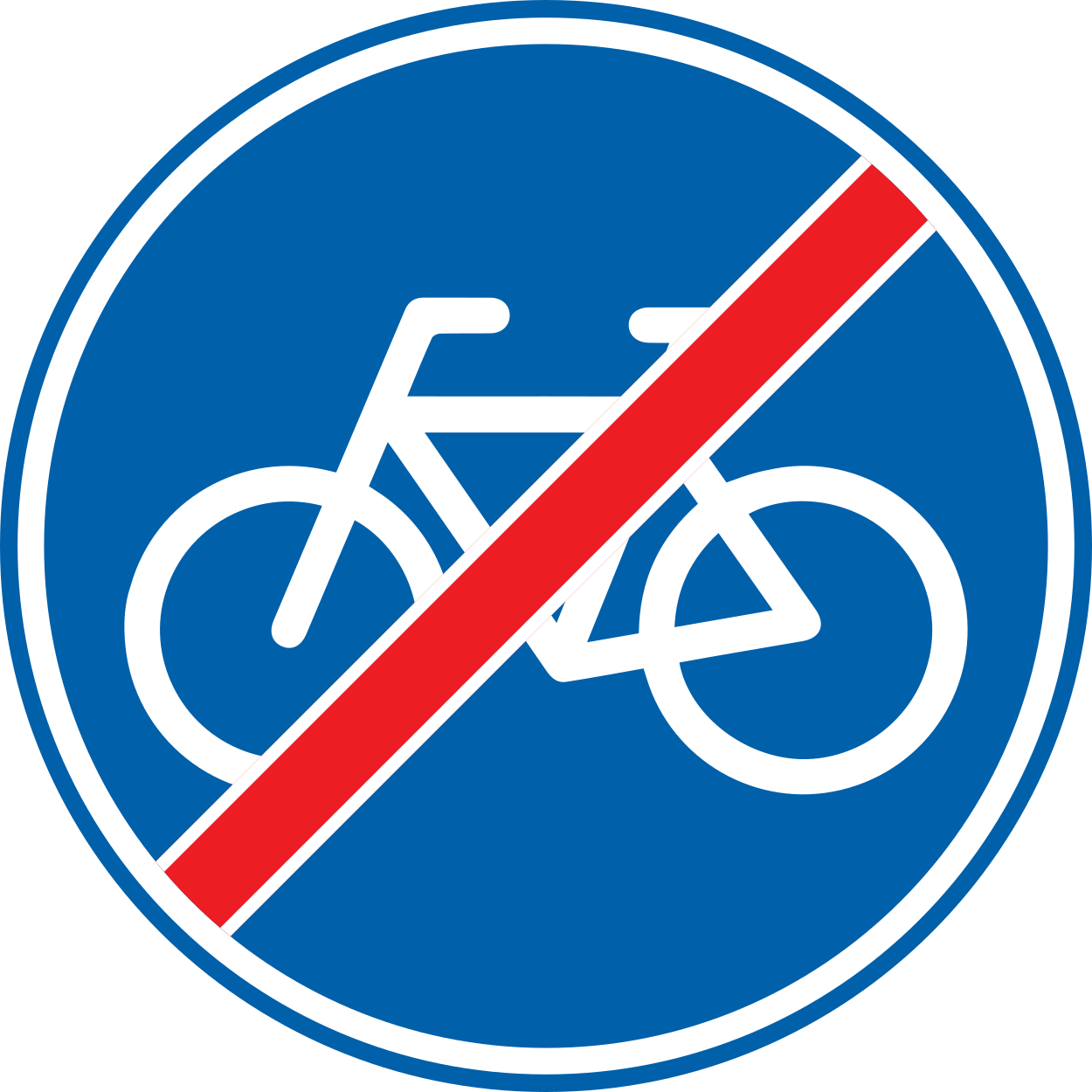 Ende des vorgeschriebenen Radwegs.