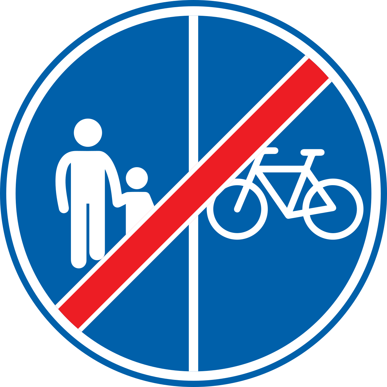 Ende des getrennten Geh- und Radwegs.