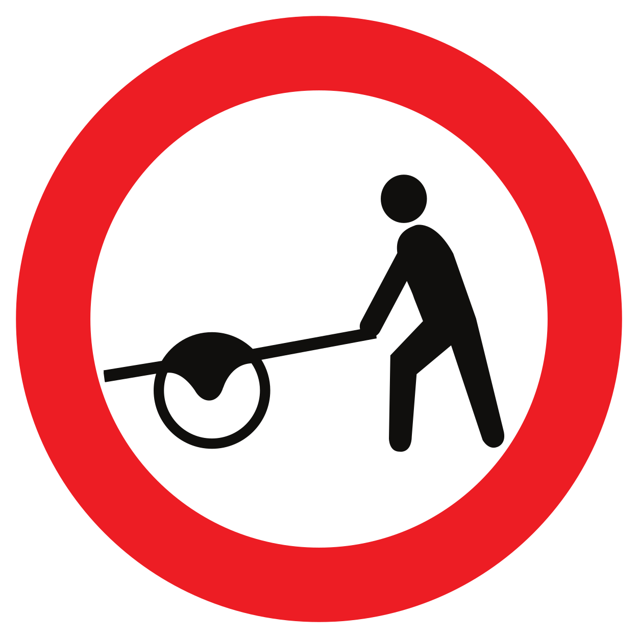 Carrinhos de mão proibidos.