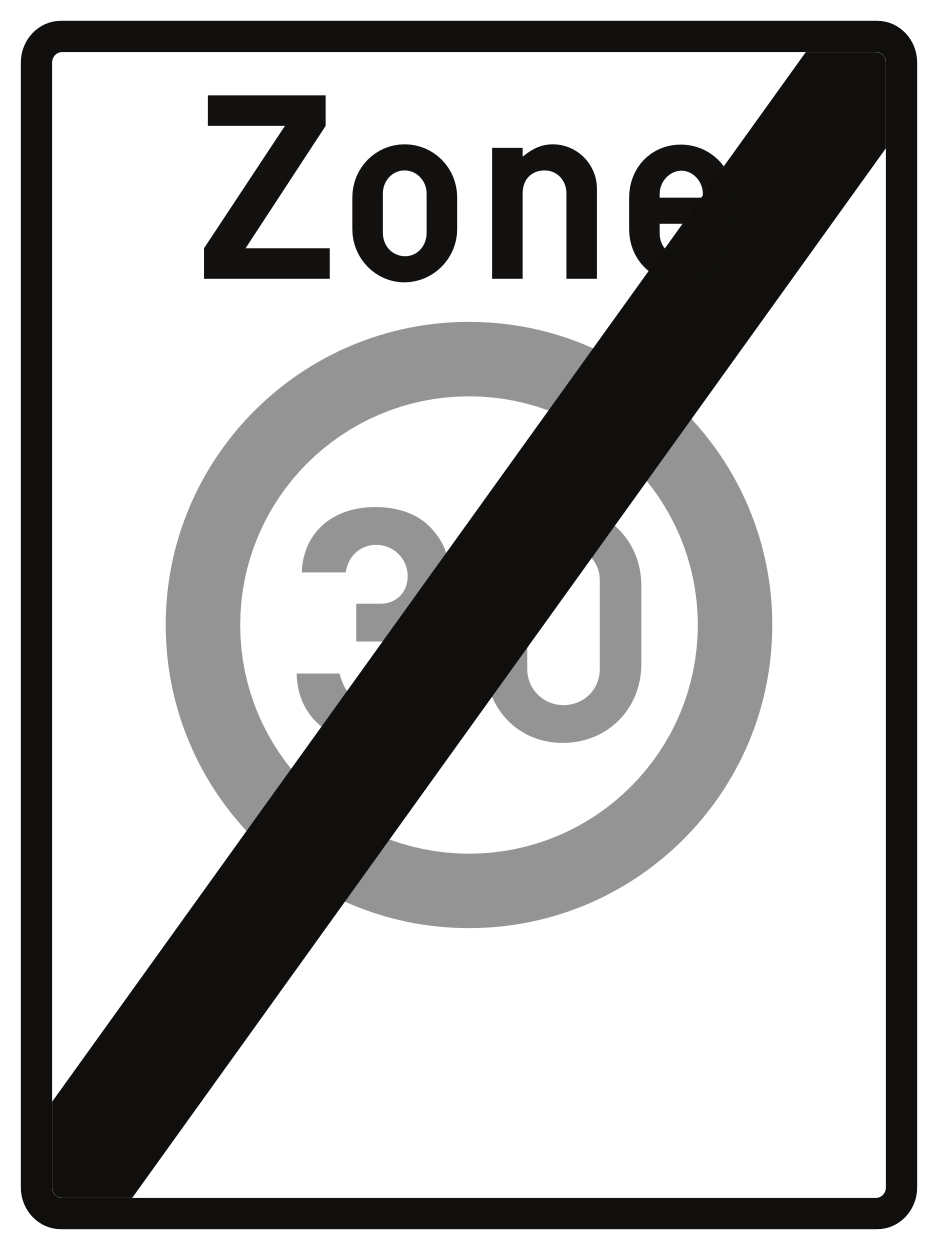Fim de zona com limite de velocidade.