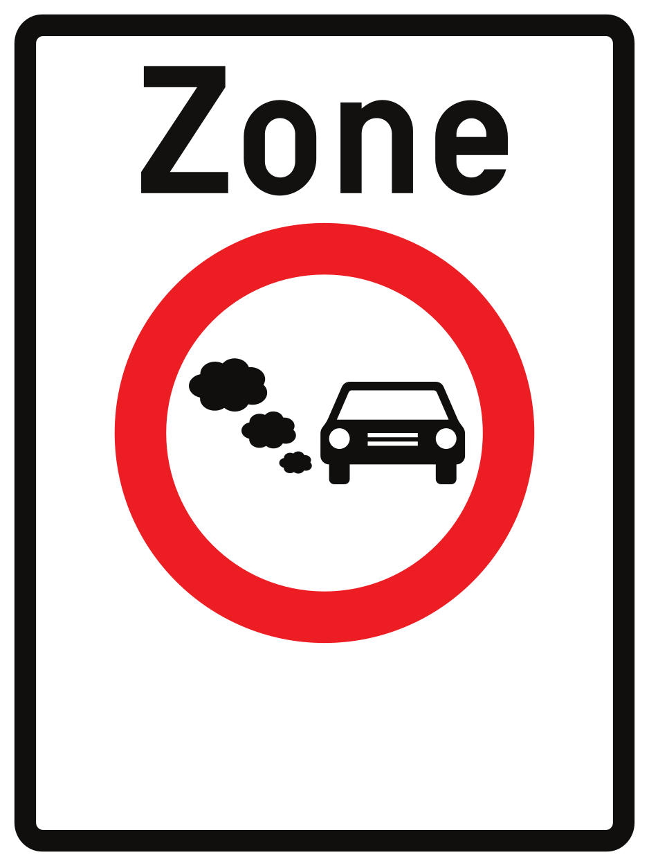 Início de zona de baixas emissões.