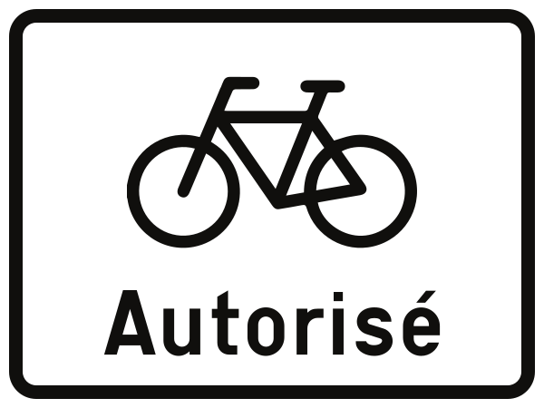 Radfahrer zugelassen.