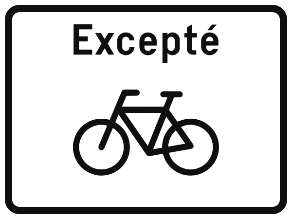 Radfahrer zugelassen.