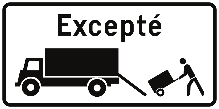 Lieferfahrzeuge zugelassen.
