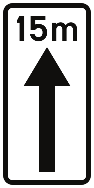 Beginn der Regelung für ... Meter.