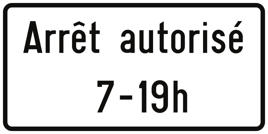 Halten während der angegebenen Zeit erlaubt.