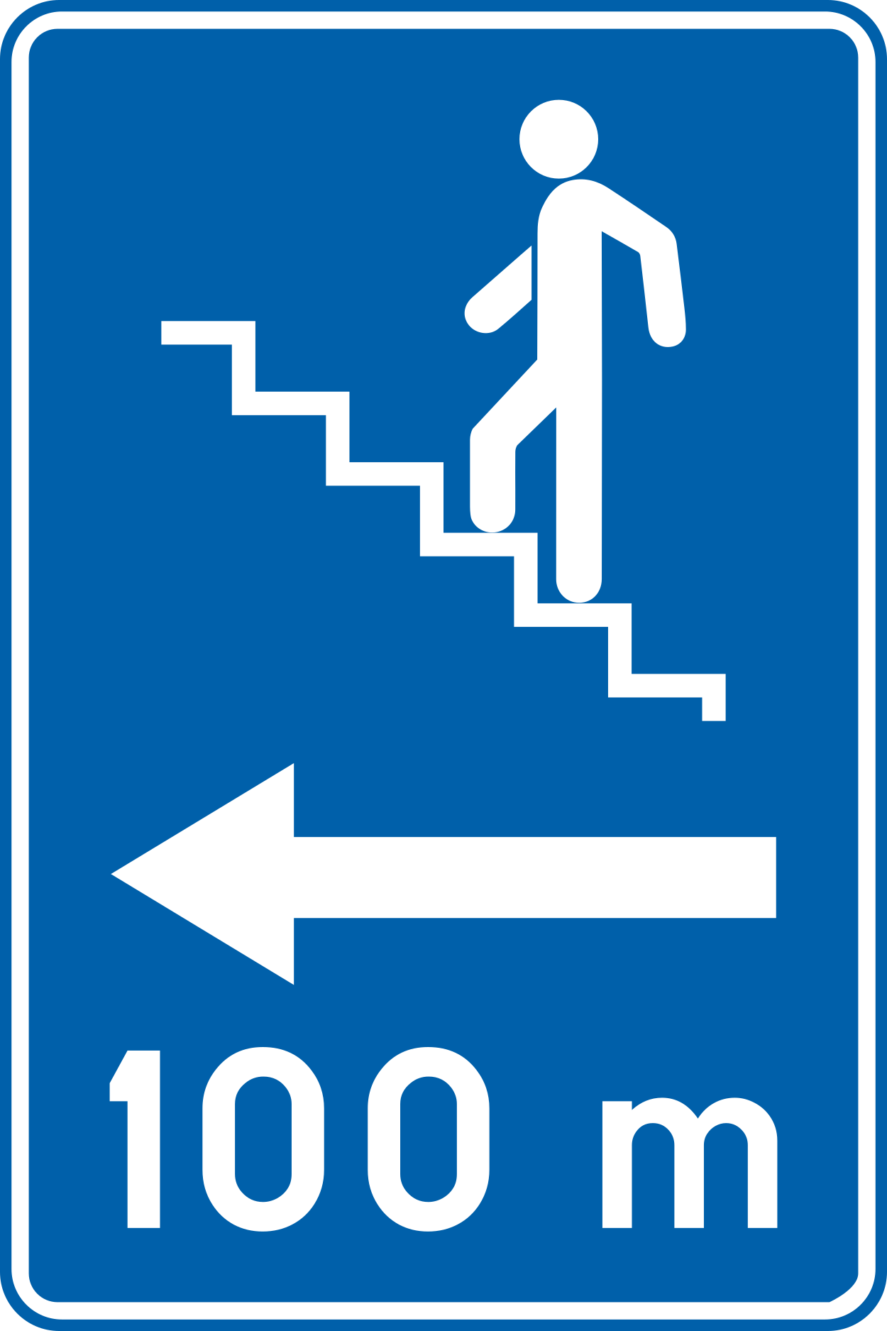 Richting naar voetgangersbrug.