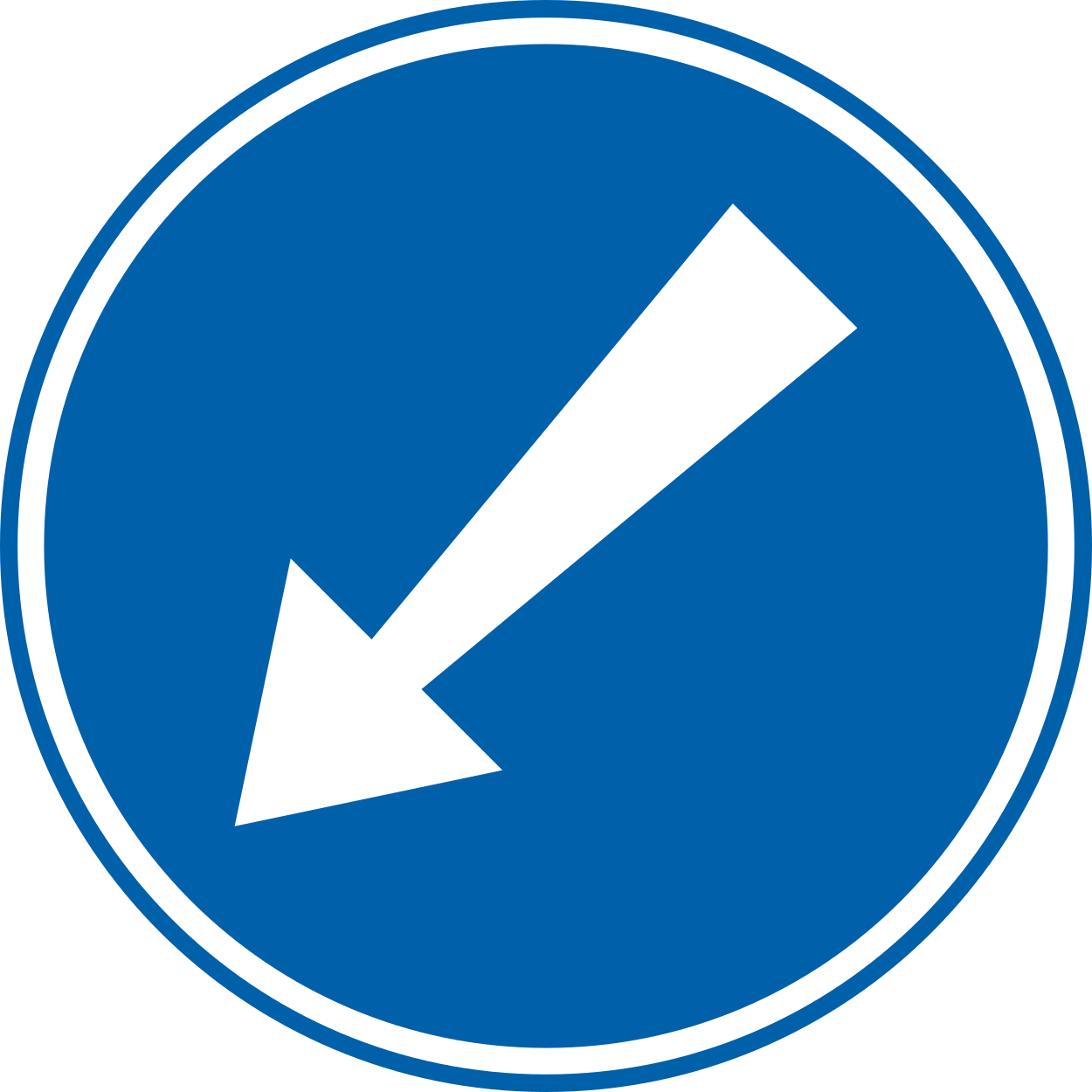 Obstakel links voorbijrijden.