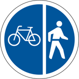 Getrennter Geh- und Radweg vorgeschrieben.