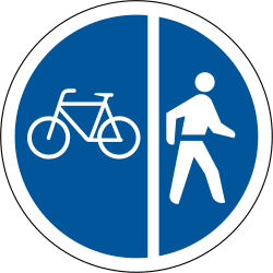 Getrennter Geh- und Radweg vorgeschrieben.