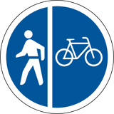 Getrennter Geh- und Radweg vorgeschrieben.