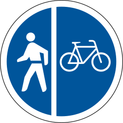 Getrennter Geh- und Radweg vorgeschrieben.