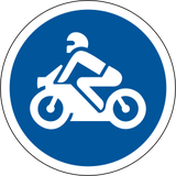 Vorgeschriebener Weg für Motorräder.
