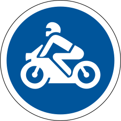 Vorgeschriebener Weg für Motorräder.