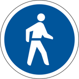 Vorgeschriebener Gehweg.