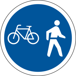 Gemeinsamer Geh- und Radweg vorgeschrieben.