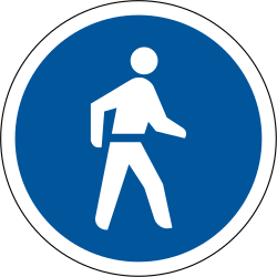 Vorgeschriebener Gehweg.