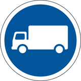Vorgeschriebener Fahrstreifen für Lastwagen.