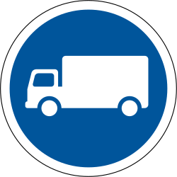Vorgeschriebener Fahrstreifen für Lastwagen.