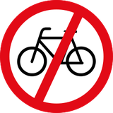 Radfahrer verboten.