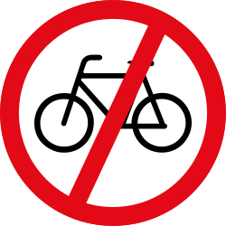 Radfahrer verboten.