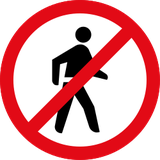 Fußgänger verboten.